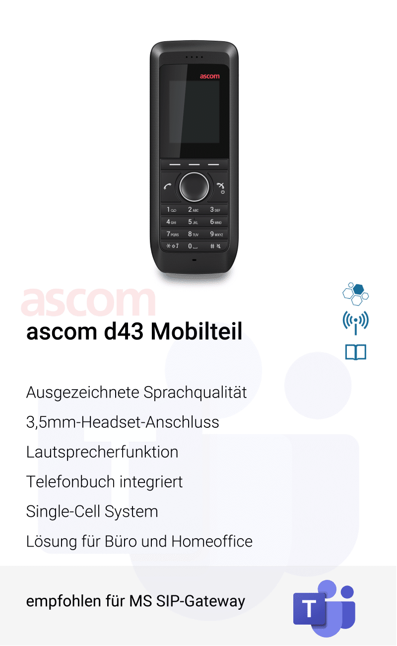 ascom d43 Mobilteil ms sip gateway