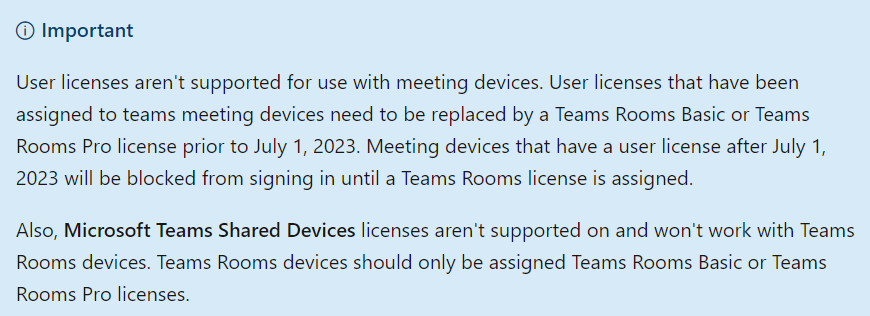 microsoft teams rooms licence update message